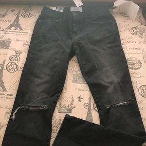 NWT Current Elliott distressed black size 25